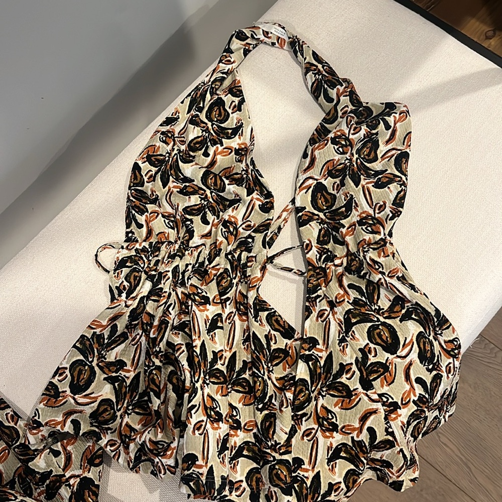 Zara Multicolor Wide Leg Pant and Halter Set - Picture 8 of 9